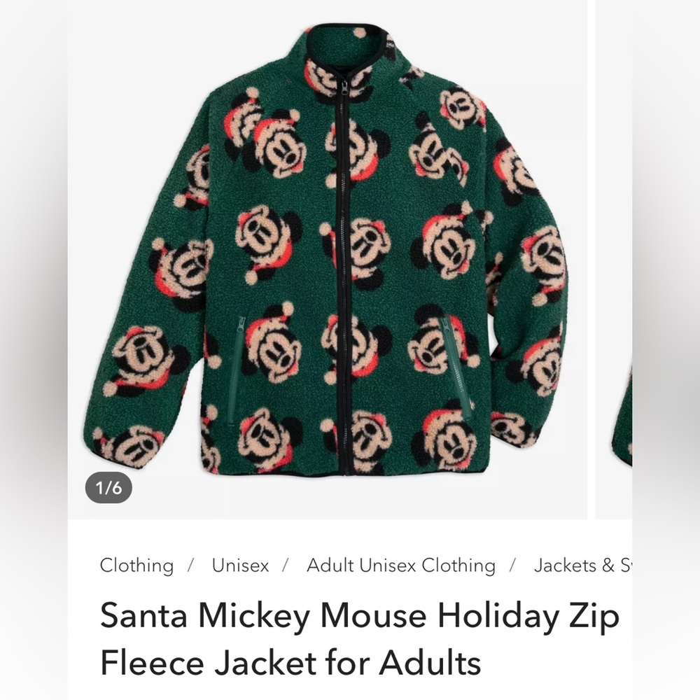 disney santa mickey fleece jacket